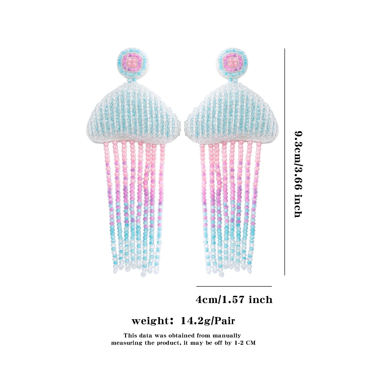 Wholesale Holiday-inspired hand-beaded Bohemian rice bead earrings